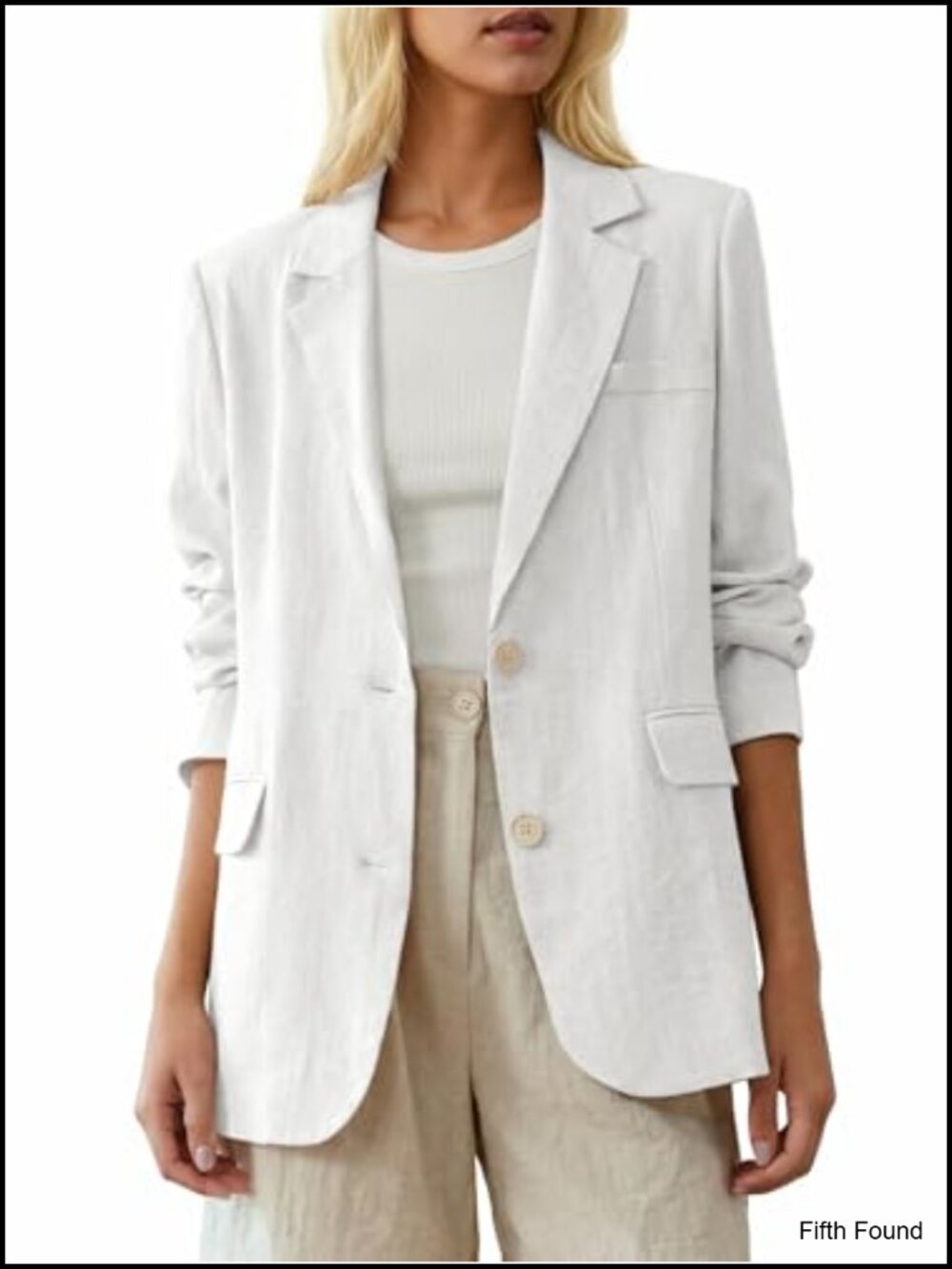 Linen Blend Oversized Blazer Open Front Lapel Longline Casual Jacket
